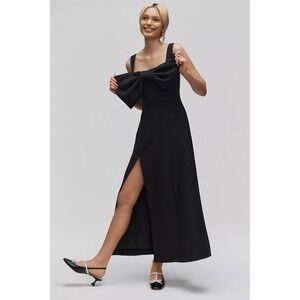 anthropologie black dress with bow Bow Cutout Mini Sweater Dress